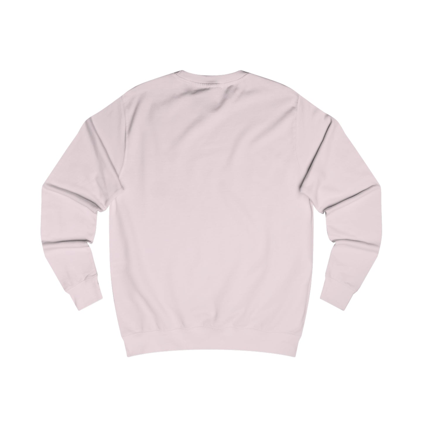 Back view of Eternal Bonds - Unisex Typography Sweatshirt in Baby Pink featuring a typography design capturing the essence of familial love and unity.