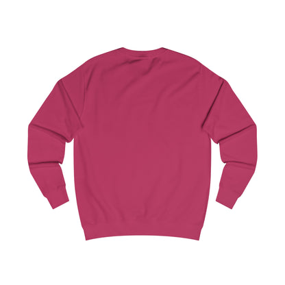 Back view of Eternal Bonds - Unisex Typography Sweatshirt in Hot Pink featuring a typography design capturing the essence of familial love and unity.