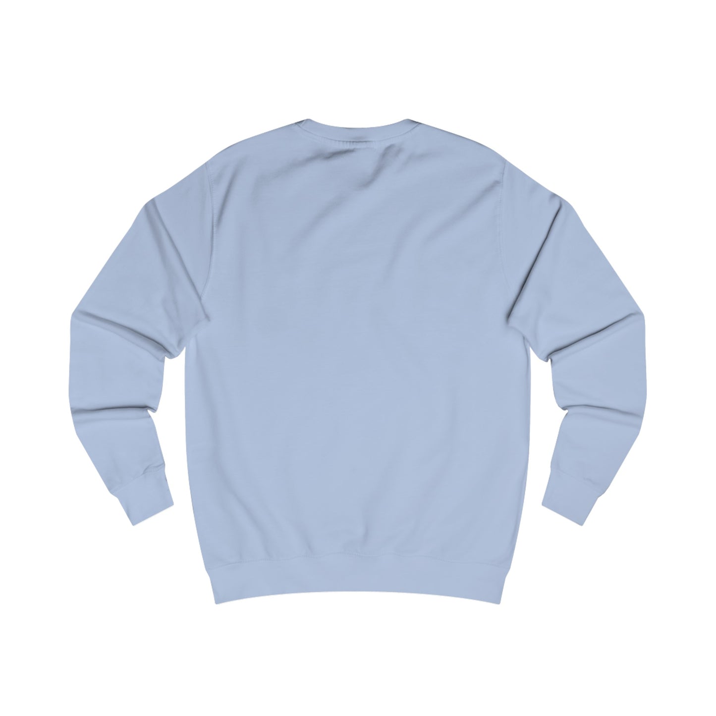 Back view of Eternal Bonds - Unisex Typography Sweatshirt in Sky Blue featuring a typography design capturing the essence of familial love and unity.