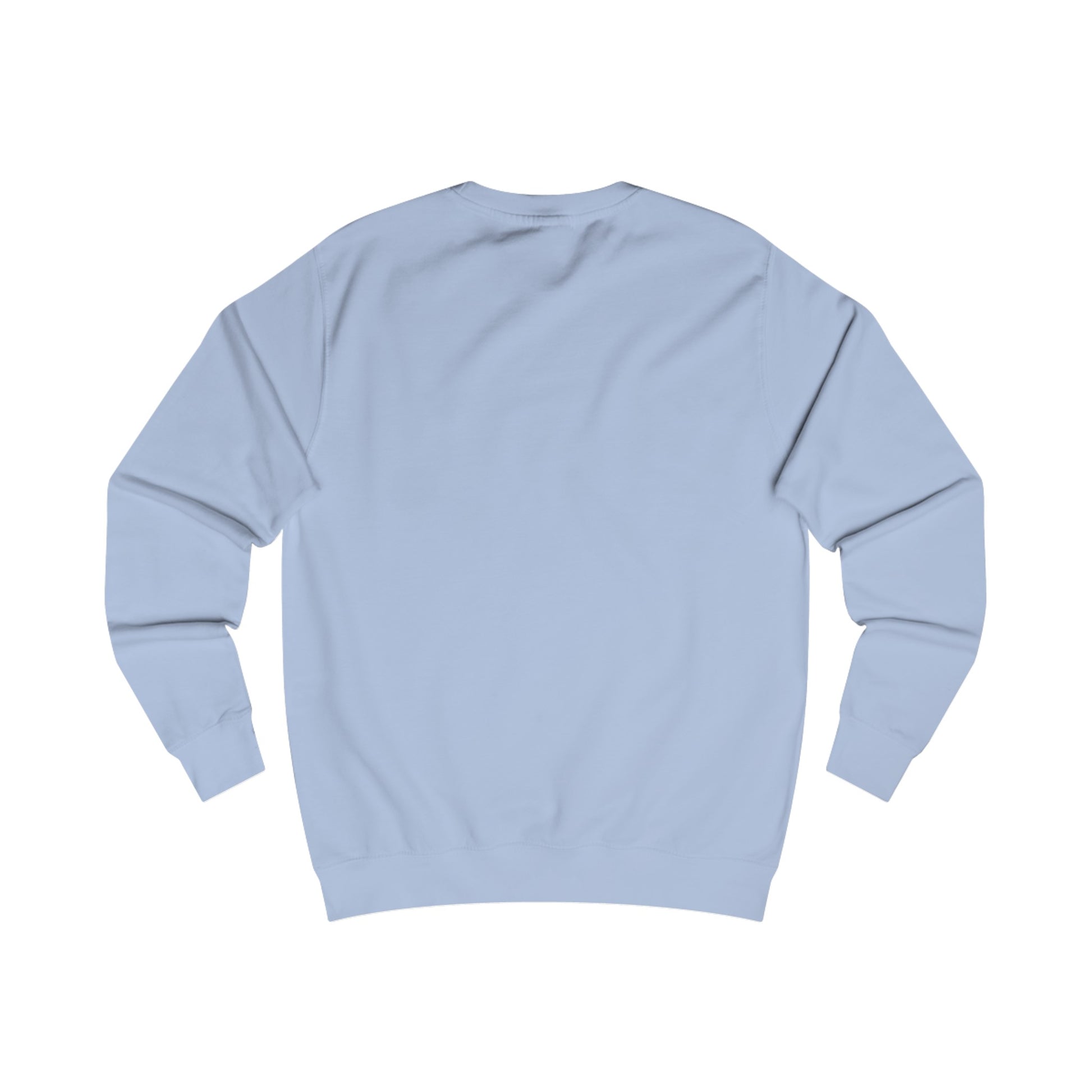 Back view of Eternal Bonds - Unisex Typography Sweatshirt in Sky Blue featuring a typography design capturing the essence of familial love and unity.