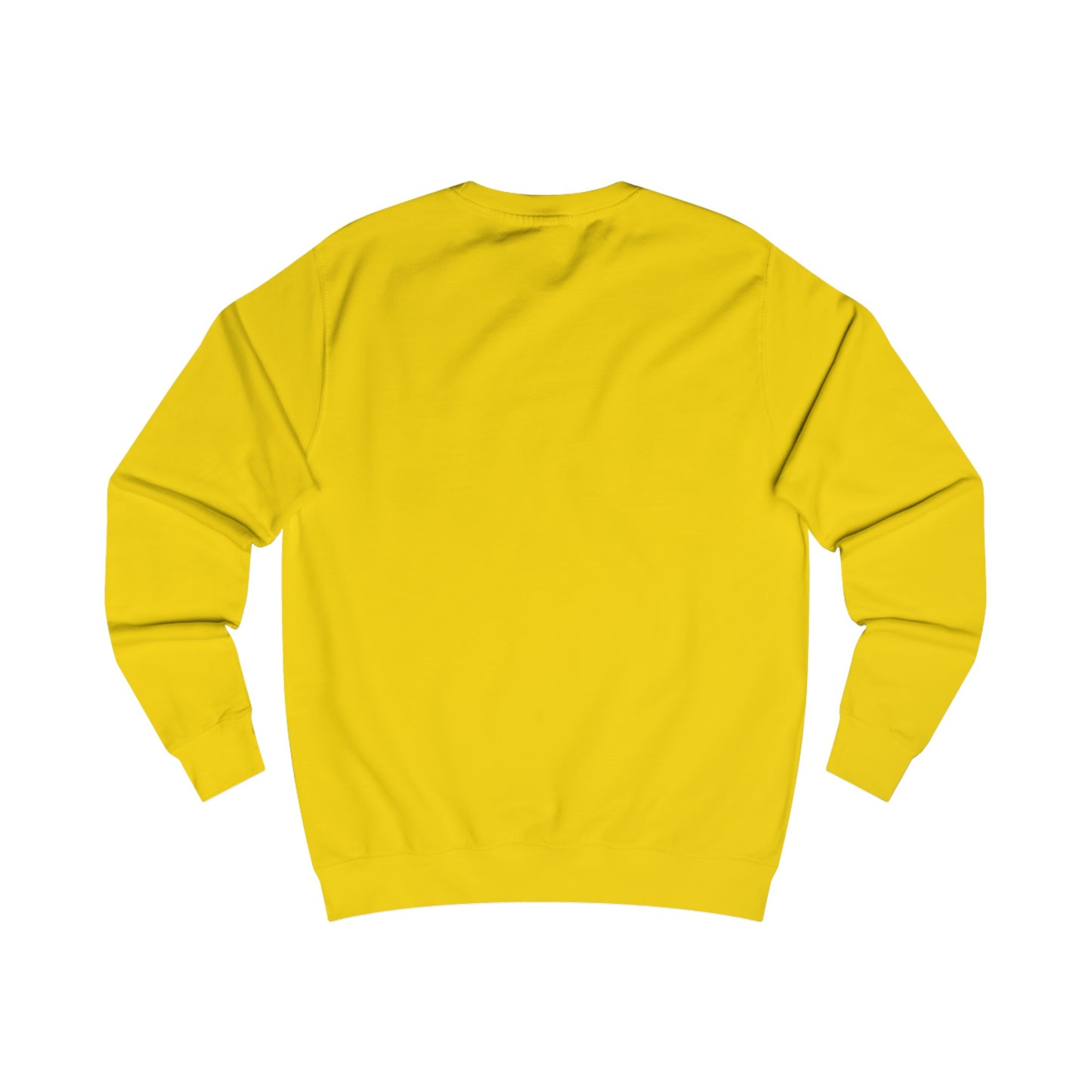 Back view of Eternal Bonds - Unisex Typography Sweatshirt in Sun Yellow featuring a typography design capturing the essence of familial love and unity.