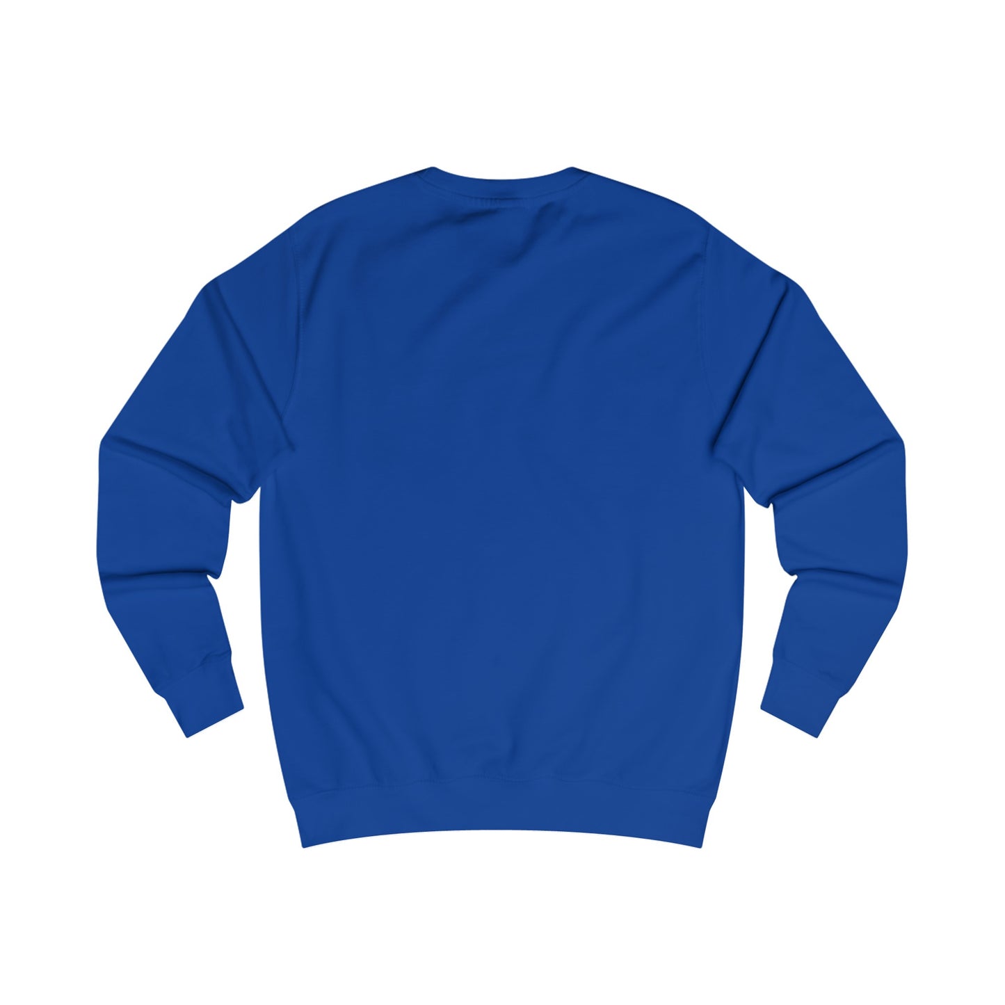 Back view of Eternal Bonds - Unisex Typography Sweatshirt in Royal Blue featuring a typography design capturing the essence of familial love and unity.