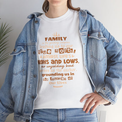 "Witness the Anchor of Unyielding Bond - Unisex Heavy Cotton Tee in different colors and sizes, featuring a typography design that encapsulates the warmth and love found within family relationships."