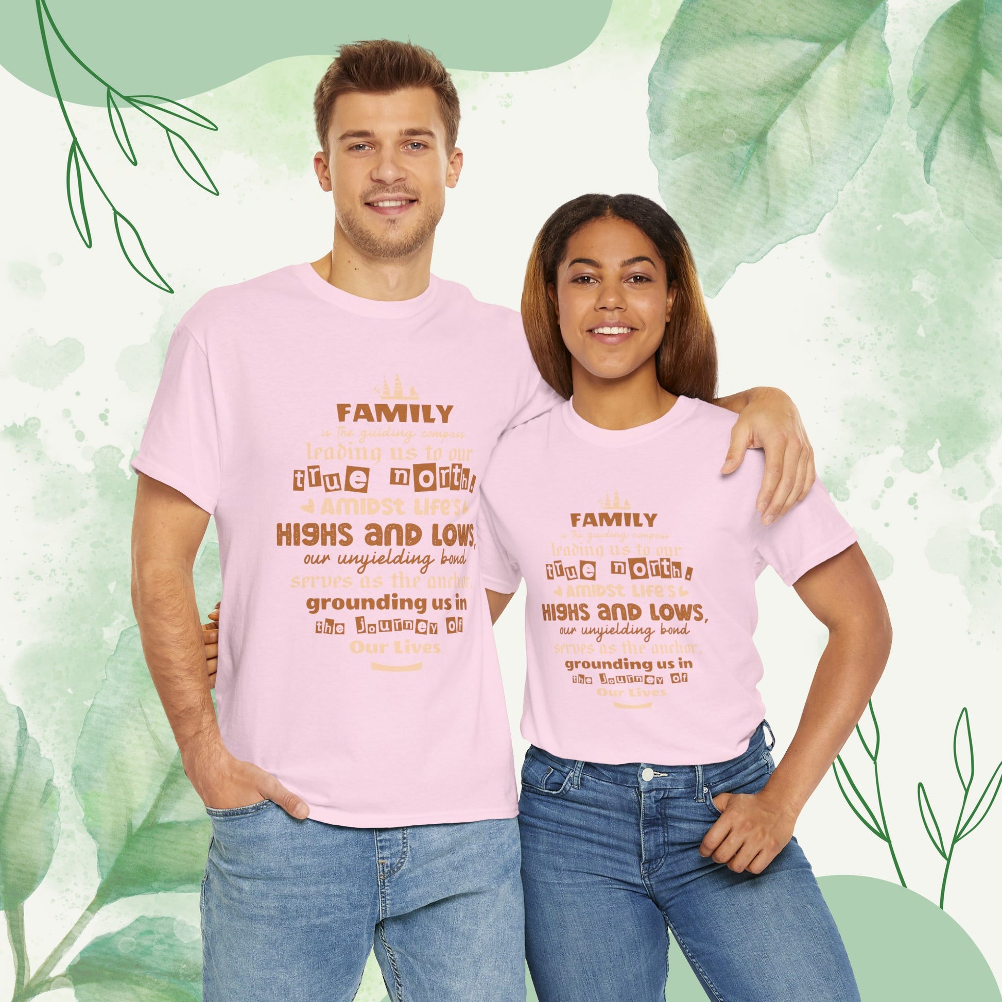 "Witness the Anchor of Unyielding Bond - Unisex Heavy Cotton Tee in different colors and sizes, featuring a typography design that encapsulates the warmth and love found within family relationships."