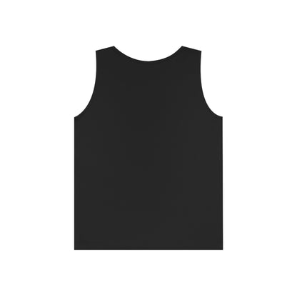 Back view mockup of black tank top showcasing quote typography design