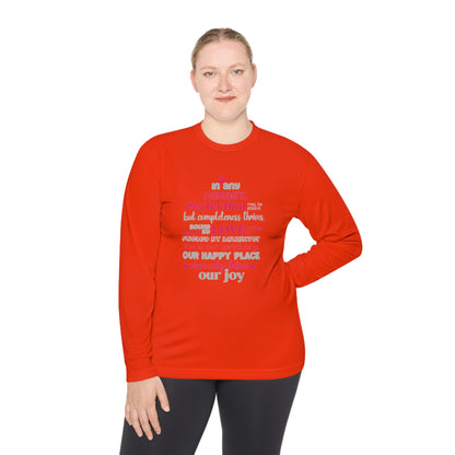 Explore the versatility of the Completeness Defined With Unisex Lightweight Long Sleeve Tee with mockups showcasing a range of vibrant colors and sizes, paired with typography designs inspired by the profound love within families.