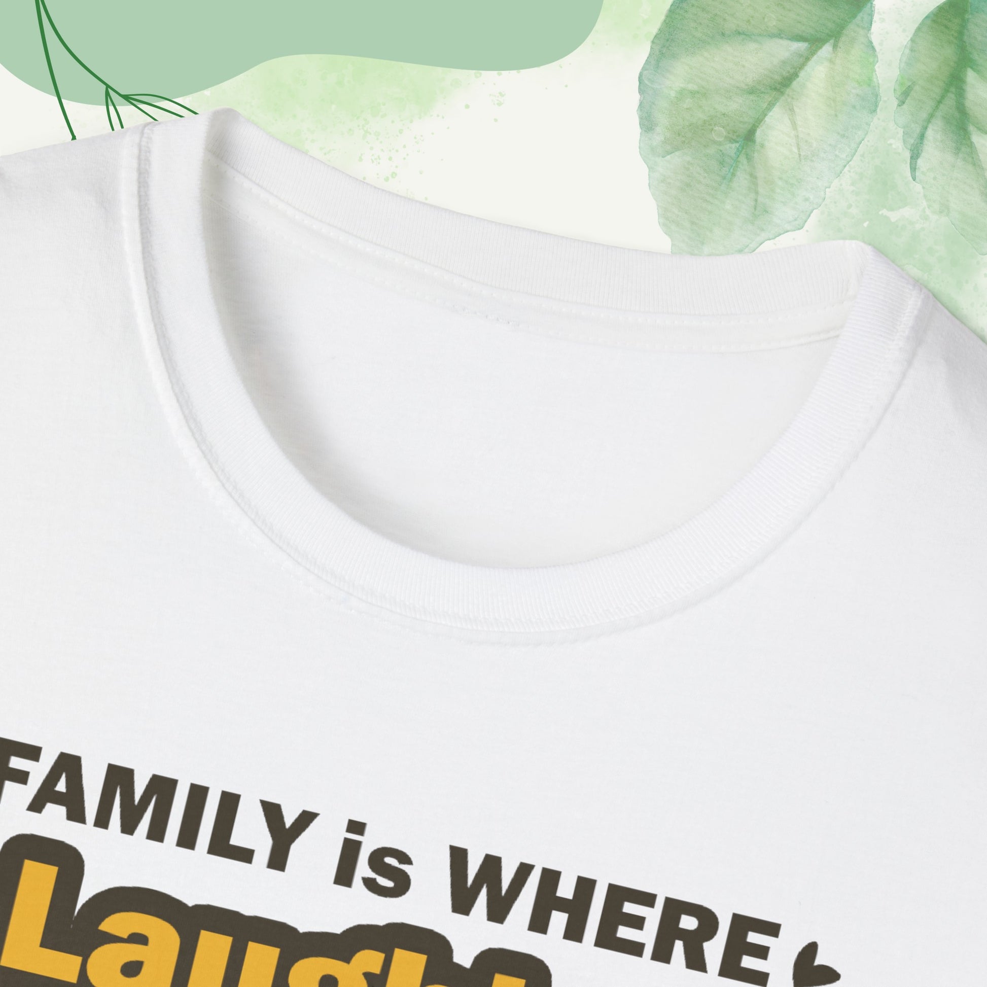 "Discover the Crafting Lasting Family Bonds With Unisex Softstyle T-Shirt in various color options and sizes, featuring typography designs that beautifully convey the unique bond and understanding shared among family members."