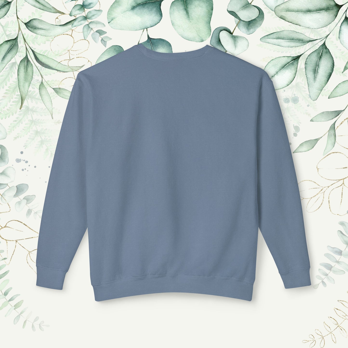 Visualization of Product Comfort and Style with Our Unisex Lightweight Crewneck Sweatshirt With White, Ivory, Yam, Espresso, Butter, Pepper, Grey, Chalky Mint, Hydrangea, Blue Jean, Black, Crimson Colors in Multiple Sizes And Typography Design Based On Th