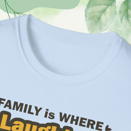 "Discover the Crafting Lasting Family Bonds With Unisex Softstyle T-Shirt in various color options and sizes, featuring typography designs that beautifully convey the unique bond and understanding shared among family members."