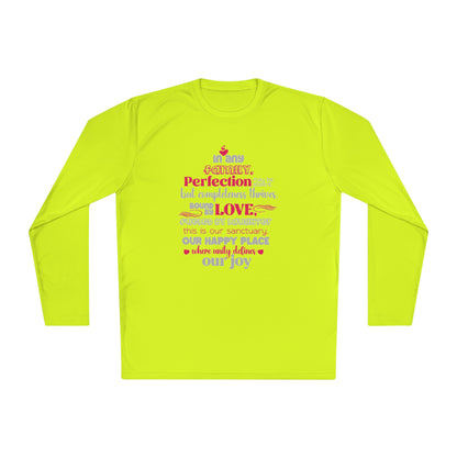 Explore the versatility of the Completeness Defined With Unisex Lightweight Long Sleeve Tee with mockups showcasing a range of vibrant colors and sizes, paired with typography designs inspired by the profound love within families.