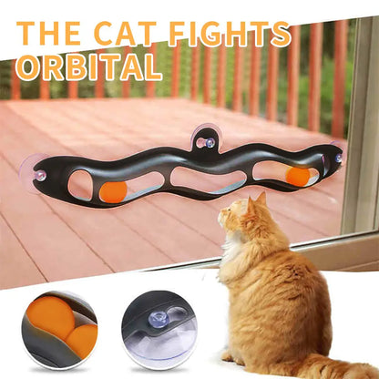 Interactive Suction Cup Cat Track Ball Toy, Keep your cat entertained and agile with our Suction Cup Cat Track Ball Toy. Easy installation, safe materials, and mental stimulation for endless playtime.