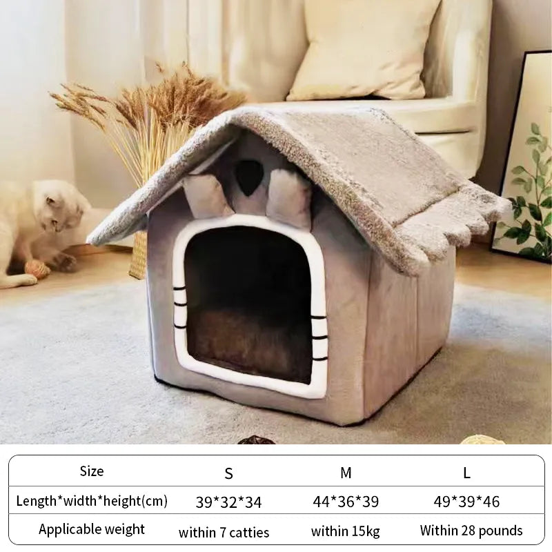 Foldable Pet Sleeping Bed House The Foldable Pet Sleeping Bed House – a plush, secure, and portable pet bed. Perfect for home and travel, ensuring ultimate comfort for your furry friend