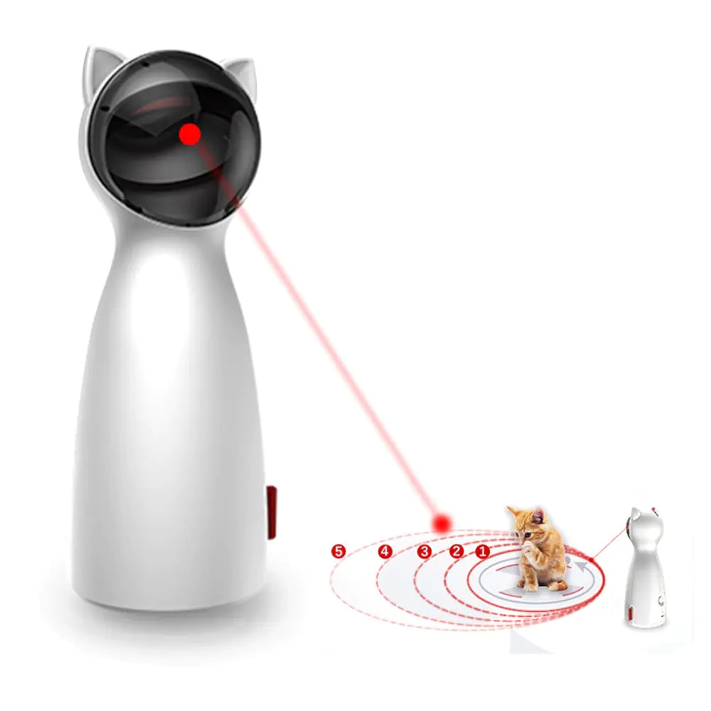 Automatic Interactive Electronic Teasing Pet Laser Toy, Engage your cat with our Automatic Interactive Cat Laser Toy. Features auto-rotating laser, adjustable settings, and sturdy build.