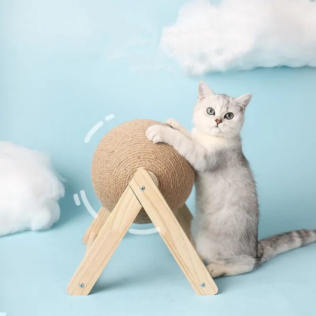 Protect your furniture and keep your cat entertained with our durable wooden Cat Scratching Ball. Available in L shape and V shape variants.