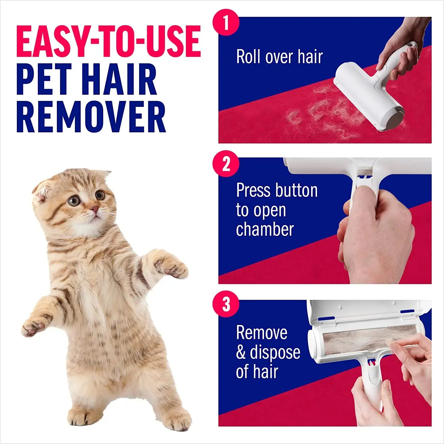 FurErase Pet Hair Remover Roller, Keep your home fur-free effortlessly with Pet Hair Remover Roller. Swiftly removes pet hair from furniture, clothes, and carpets without the hassle.