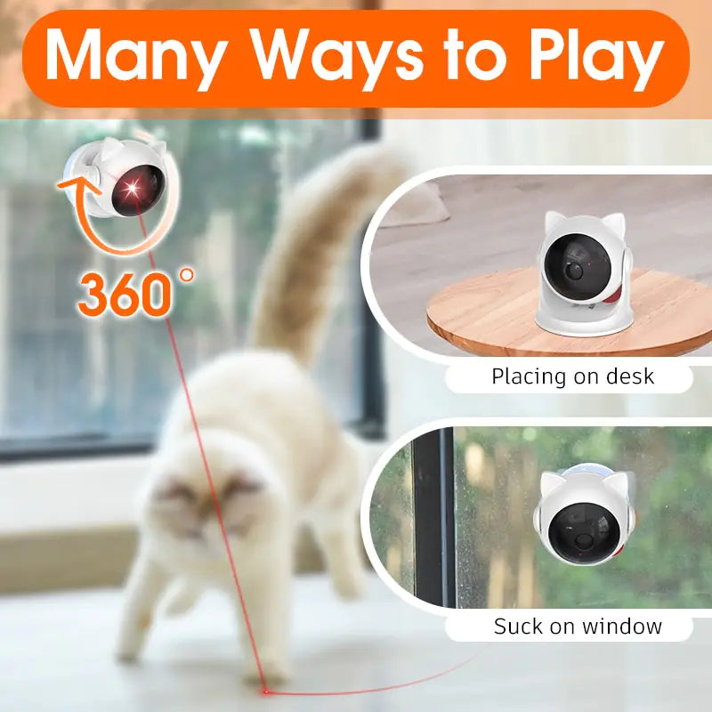 Automatic Interactive Electronic Teasing Pet Laser Toy, Engage your cat with our Automatic Interactive Cat Laser Toy. Features auto-rotating laser, adjustable settings, and sturdy build.