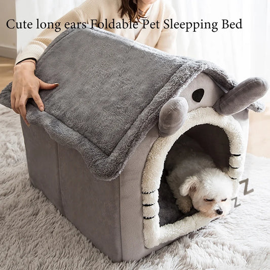 Foldable Pet Sleeping Bed House The Foldable Pet Sleeping Bed House – a plush, secure, and portable pet bed. Perfect for home and travel, ensuring ultimate comfort for your furry friend