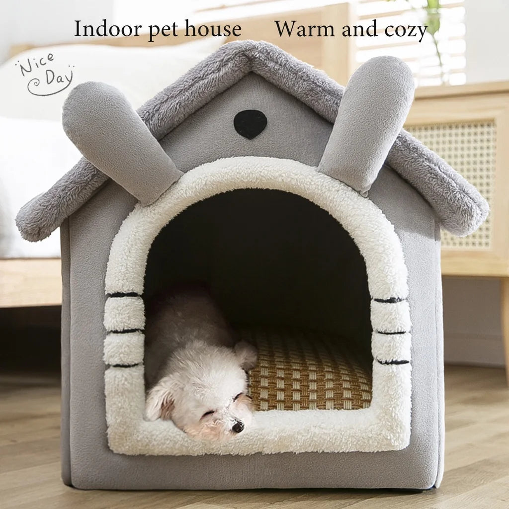 Foldable Pet Sleeping Bed House The Foldable Pet Sleeping Bed House – a plush, secure, and portable pet bed. Perfect for home and travel, ensuring ultimate comfort for your furry friend