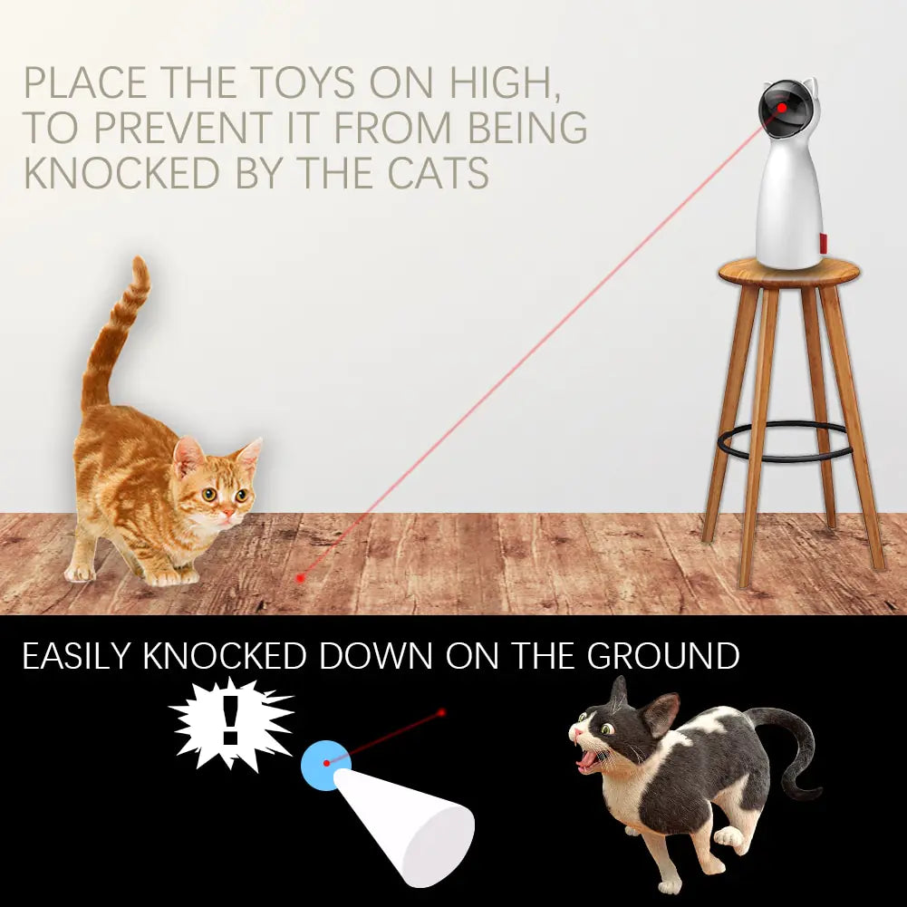 Automatic Interactive Electronic Teasing Pet Laser Toy, Engage your cat with our Automatic Interactive Cat Laser Toy. Features auto-rotating laser, adjustable settings, and sturdy build.